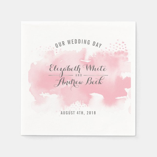 TRENDY RECEPTION stylish watercolor blush pink Napkin (Front)