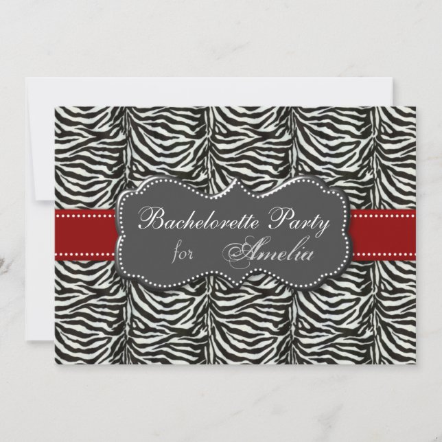 trendy red Bachelorette Party Invitations (Front)