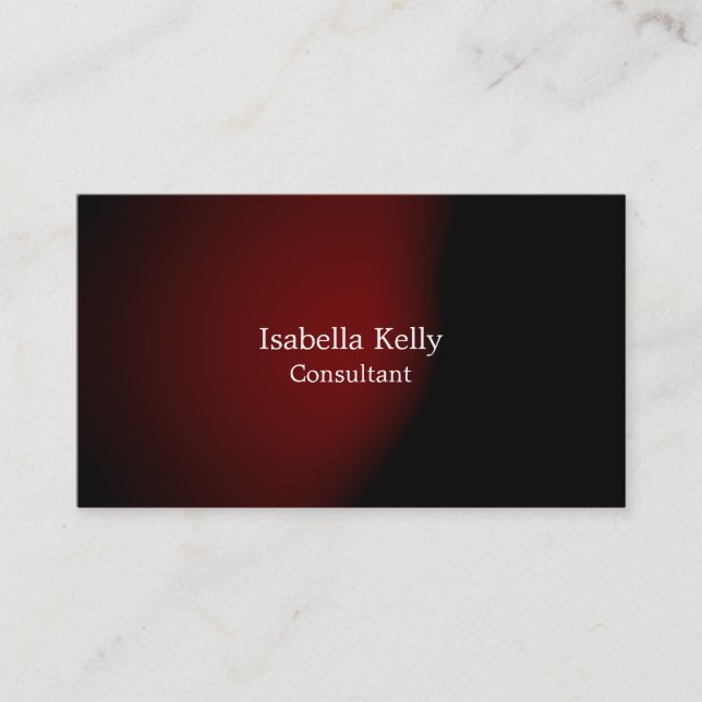 Trendy Red Black Colour Plain Unique Stylish Business Card (Front)