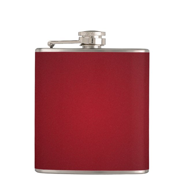 Trendy Red-Black Grainy Vignette Hip Flask (Front)