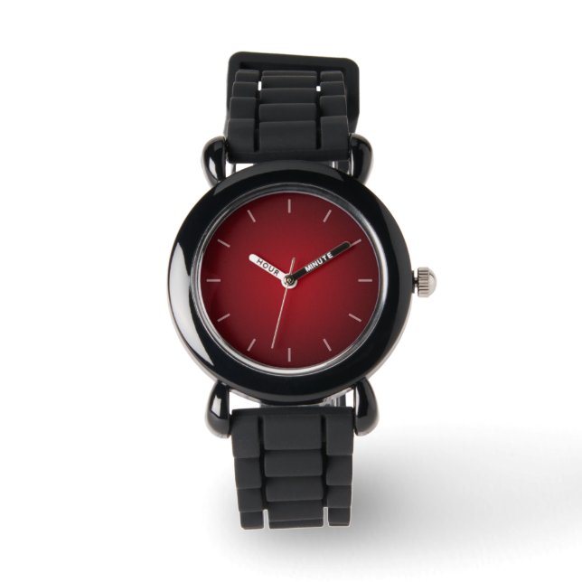 Trendy Red-Black Grainy Vignette Watch (Front)