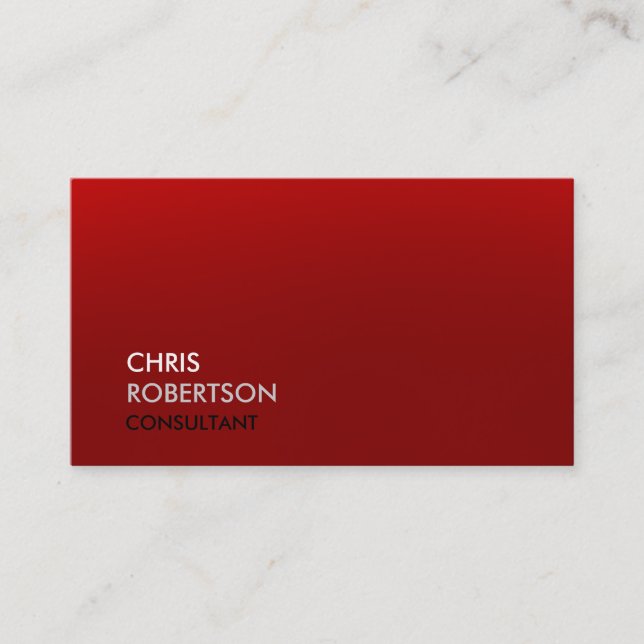 Trendy Red Black Professional Business Card (Front)