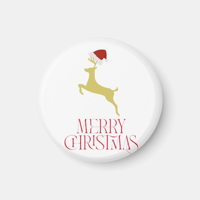 Trendy red Christmas print  Magnet (Front)