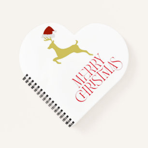 Trendy red Christmas print Notebook