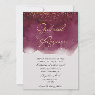 Trendy red elegant watercolor classic invitation