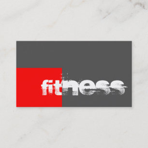 Trendy Red Gray Fitness Sport Business Card