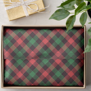 Trendy Red Green Plaid Tartan Tissue Paper