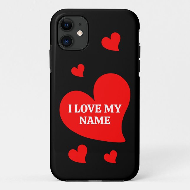 TRENDY RED HEART I LOVE MY ROMANTIC VALENTINE   Case-Mate iPhone CASE (Back)
