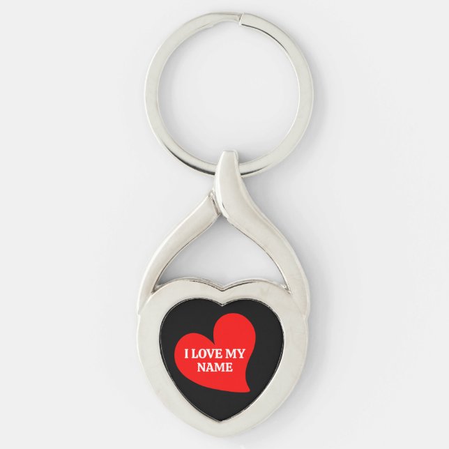 TRENDY RED HEART I LOVE MY ROMANTIC VALENTINE   KEY RING (Front)