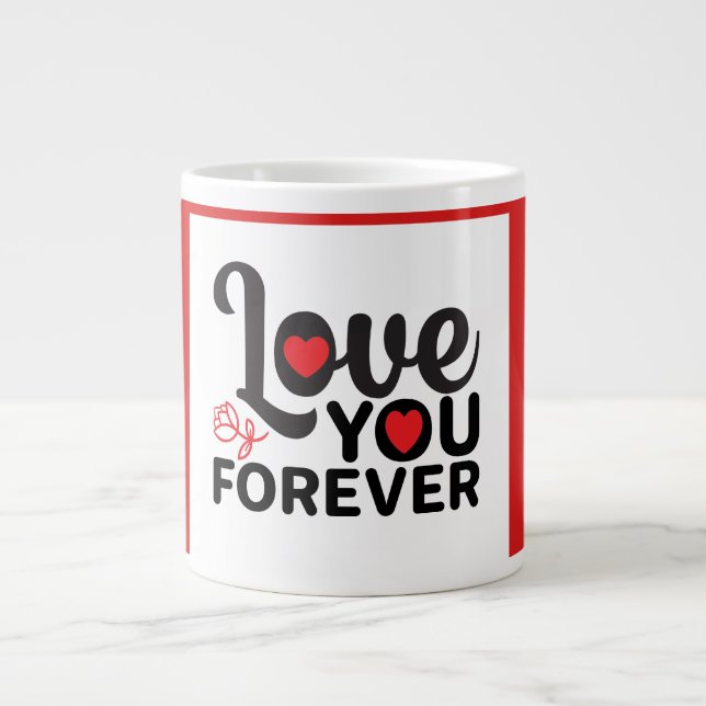 Trendy Red  Love valentine's day  Mug for coffee. (Front)