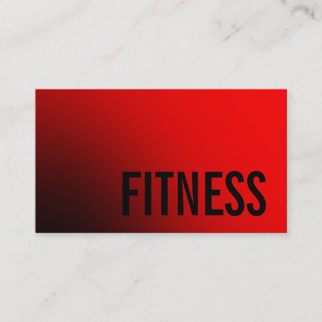 Trendy Red Personal Fitness Trainer Sports Business Card (Front)