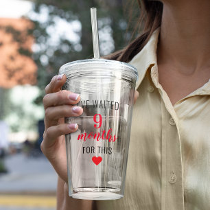 Trendy Red Post Pregnancy Funny Quote  Acrylic Tumbler
