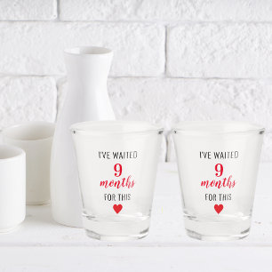 Trendy Red Post Pregnancy Funny Quote  Shot Glass