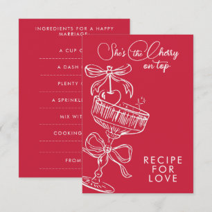 Trendy Red She's The Cherry On Top Bridal Shower Enclosure Card