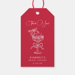 Trendy Red She's The Cherry On Top Bridal Shower Gift Tags