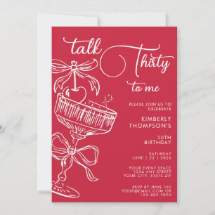 Trendy Red Talk Thirty To Me 30th Birthday Invitation