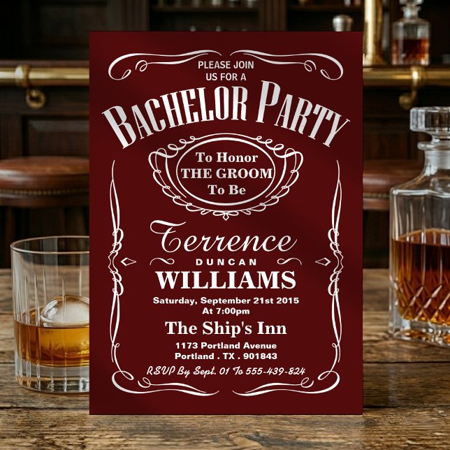 Trendy Red Typography Bachelor Party Invitation (Creator Uploaded)