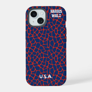 Trendy Red White Blue Animal Print Tough Case