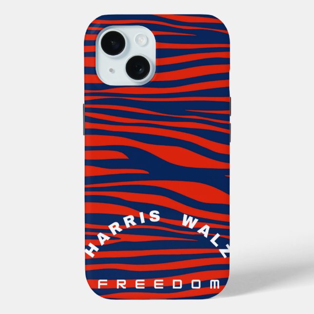 Trendy Red White Blue Animal Print Tough Case (Back)