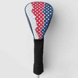 Trendy Red White & Blue Stars America Flag Pattern Golf Head Cover