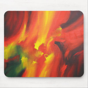 Trendy Red Yellow Green Template Modern Abstract Mouse Mat