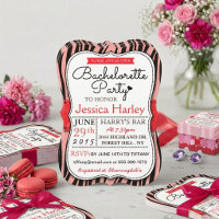 Trendy Red Zabra Print Bachelorette Party