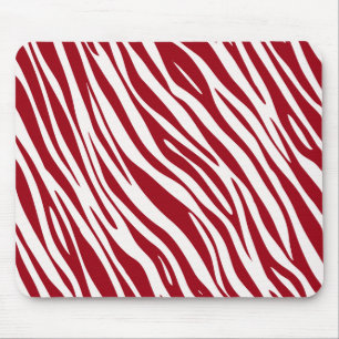 Trendy Red Zebra Animal Sripes Mouse Mat