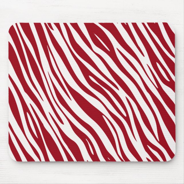 Trendy Red Zebra Animal Sripes Mouse Mat (Front)