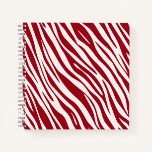 Trendy Red Zebra Animal Sripes Notebook