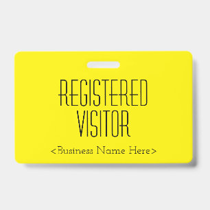 Trendy "REGISTERED VISITOR" Badge ID Badge