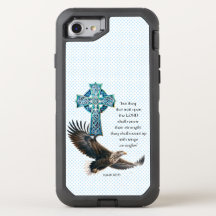 Trendy Religious Blue Dot Eagle Celtic Cross