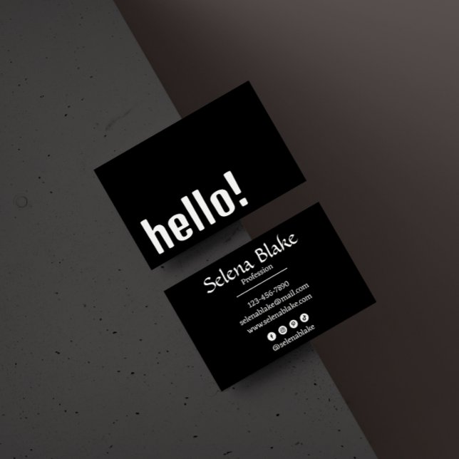 Trendy Retro Boho  – Modern black and White Business Card (Creator Uploaded)