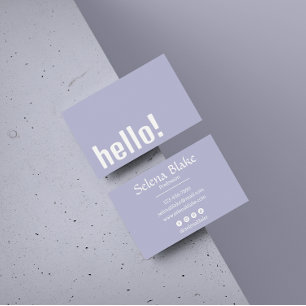 Trendy Retro Boho – Modern purple and White Business Card