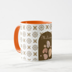 trendy retro boho style colourful geometric patter mug