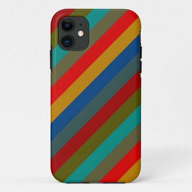 Trendy Retro Colour Stripe Pattern Case-Mate iPhone Case (Back)