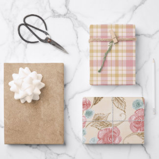 Trendy Retro Earth Tone Boho Abstract Wrapping Pap Paper Sheet