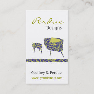 Trendy Retro Floral Settee Retro Interior Decor Business Card