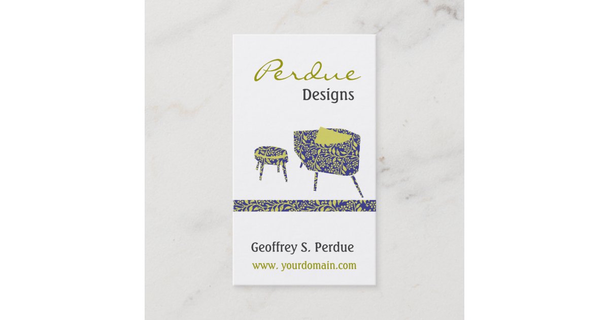 Trendy Retro Floral Settee Retro Interior Decor Business Card Zazzle Co Uk