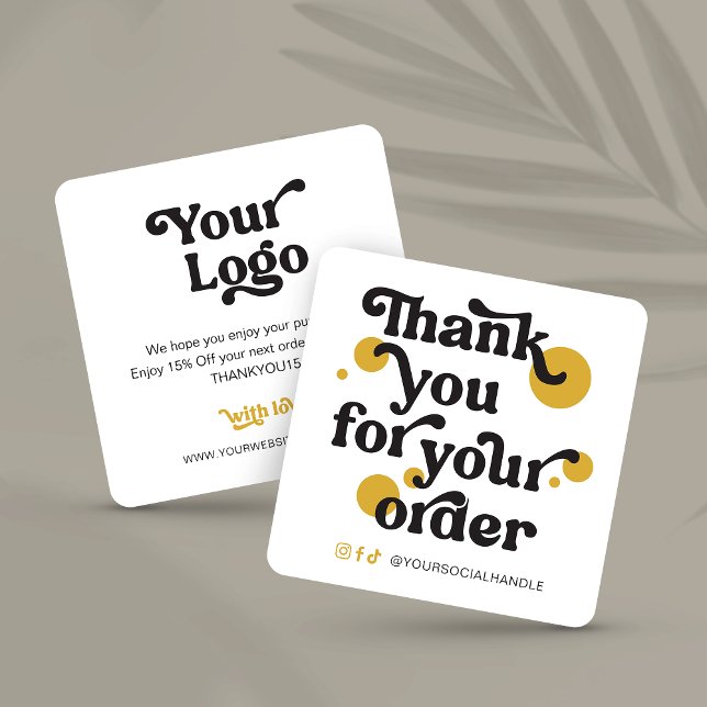 Trendy Retro Font Logo Business Thank You Discount Card (Creator Uploaded)