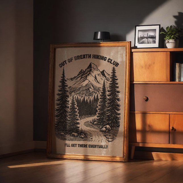 Trendy Retro Funny Hiking Poster (Creator Uploaded)