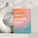 Trendy Retro Gradient Turquoise Pink Bat Mitzvah  Invitation<br><div class="desc">Trendy Retro Gradient Turquoise Pink Bat Mitzvah Invitation</div>