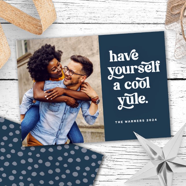 Trendy Retro Holiday Christmas Photo Card (Creator Uploaded)