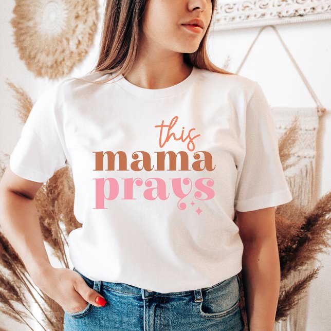 Trendy Retro Mum Shirt This Mama Prays Tshirt Moms (Creator Uploaded)