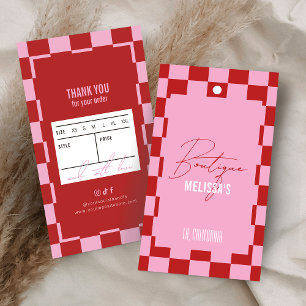 Trendy Retro Pink Clothing Boutique Price Hang Tag