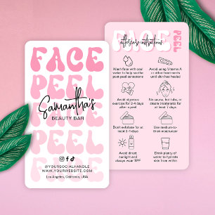 Trendy Retro Pink Face Peel Aftercare Aesthetician Business Card