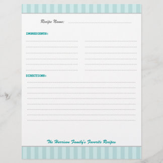 Trendy Retro Recipes Binder Insert
