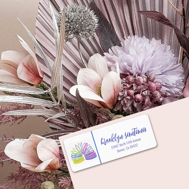 Trendy Retro Spring Toy Return Address (Creator Uploaded)