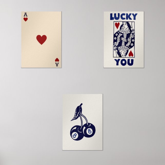 Trendy Retro Wall Art Set, Lucky You Poster (Front)