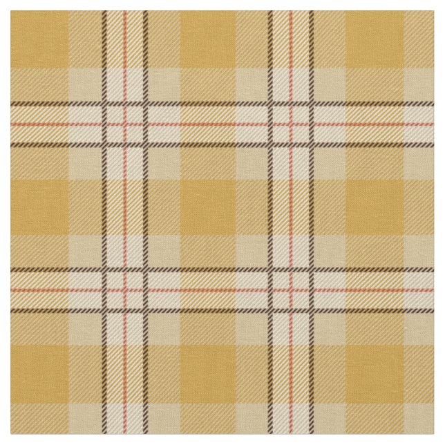 Trendy retro yellow plaid scottish practical colou fabric (Close Up)