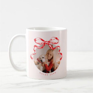 Trendy ribbon bow photo Holiday/Christmas Coffee Mug